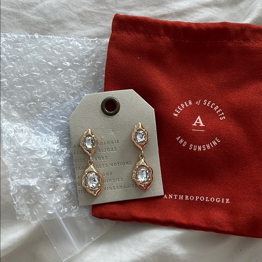 Anthropologie Crystal Drop Earrings